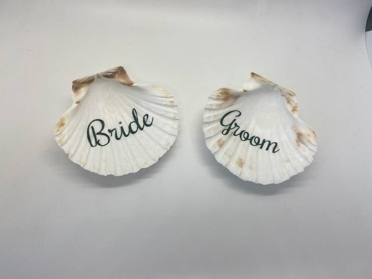 personalised scallop shell place cards