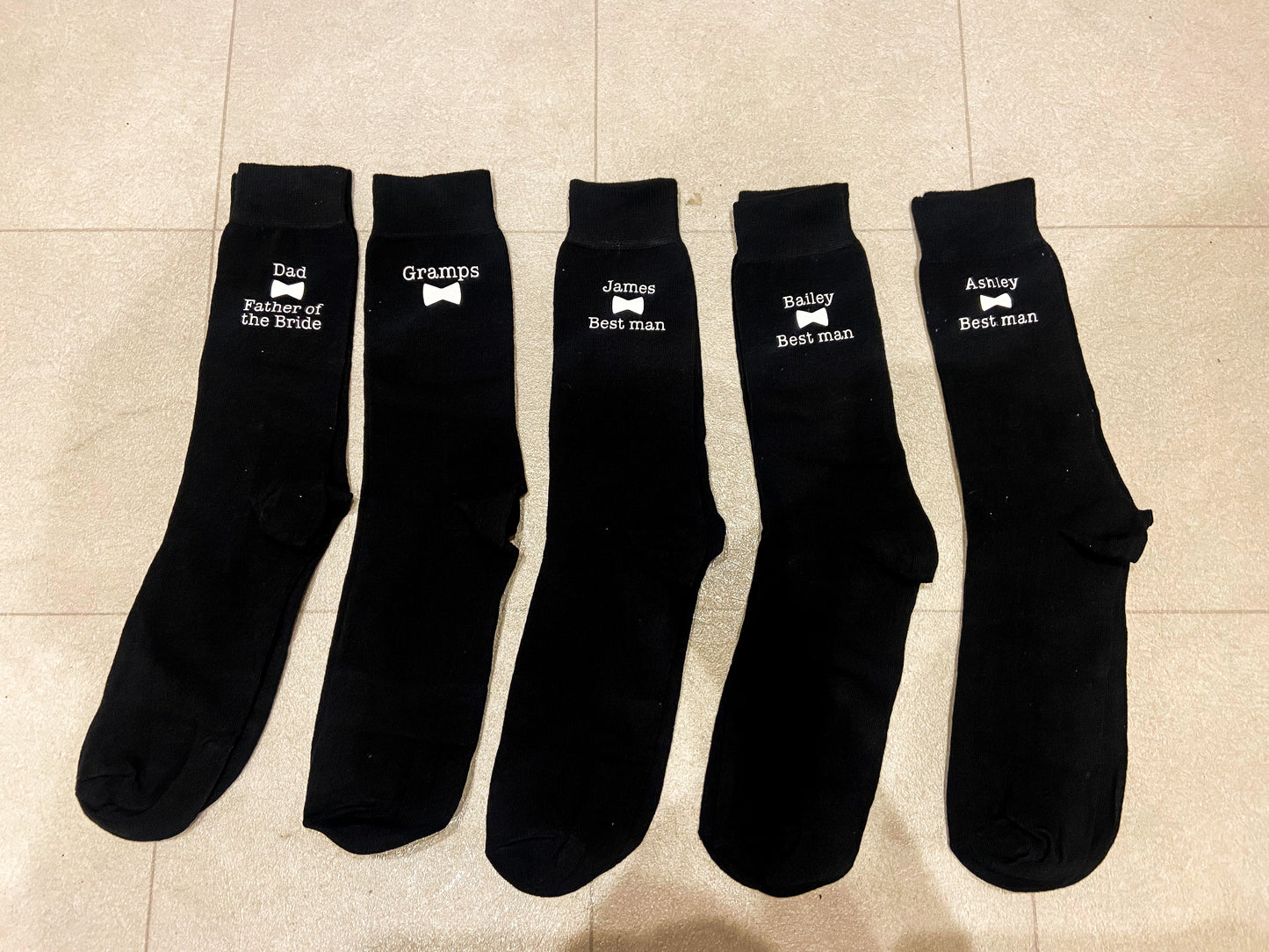 Personalised black socks