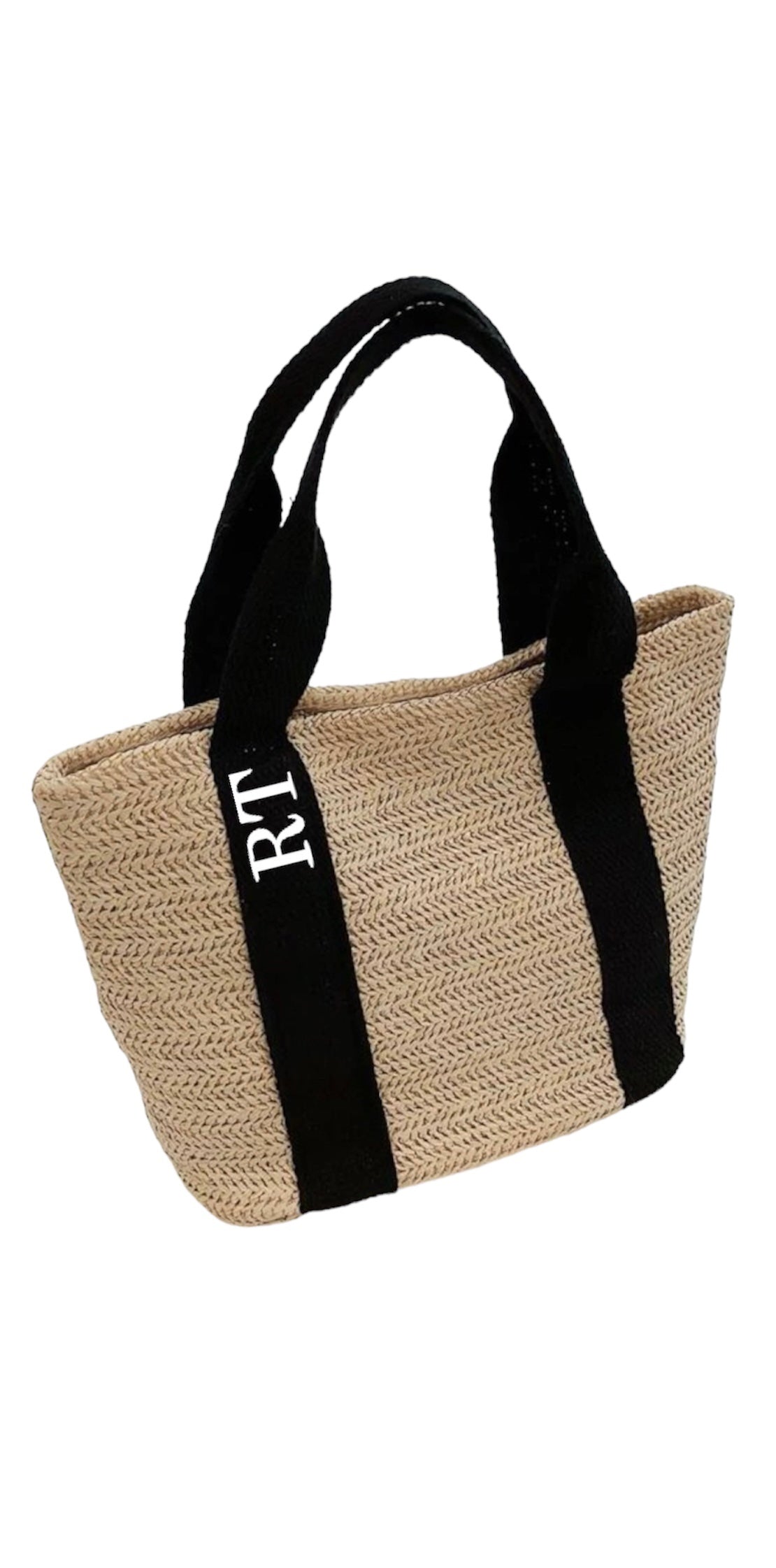 Personalised straw beach bag