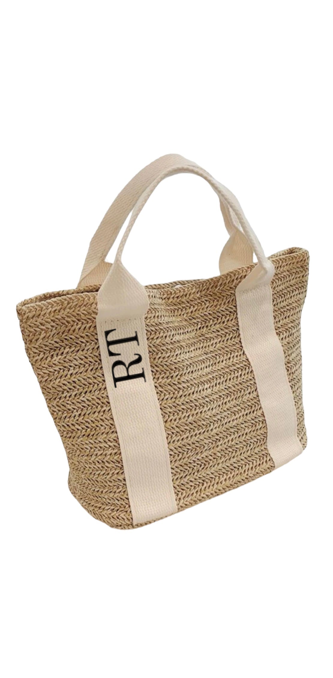 Personalised straw beach bag