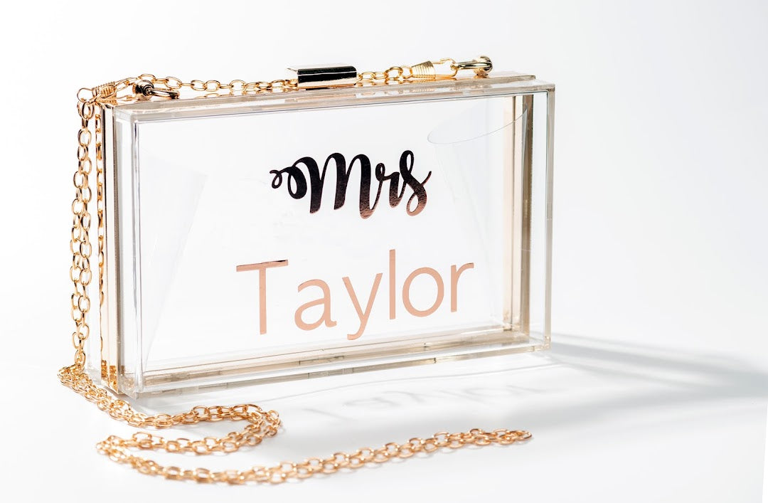 Personalised Acrylic clutch bag